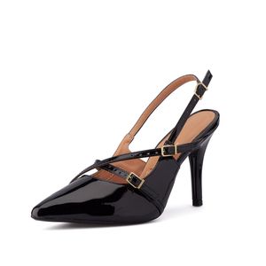 Tacón Alto Dorado Negro Vizzano