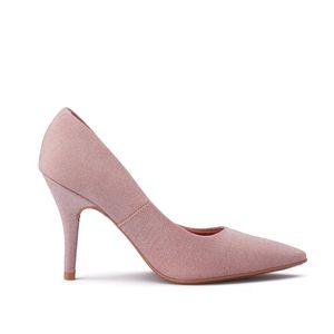 Tacón Stiletto Alto  Glitter Oro Rosa Vizzano