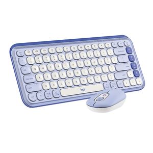 Combo Teclado Y Mouse Bluetooth Logitech Pop Icon Lila