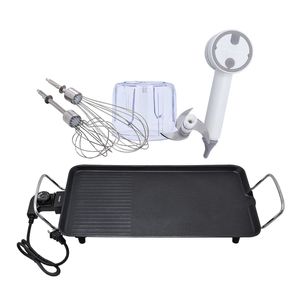 Combo: Parrilla Eléctrica 1500W + Procesador Manual 2 En 1 Recargable