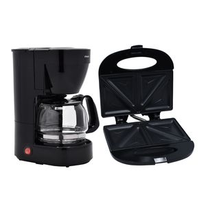 Combo: Sanduchera 2 Puestos + Cafetera Eléctrica 6 Tazas