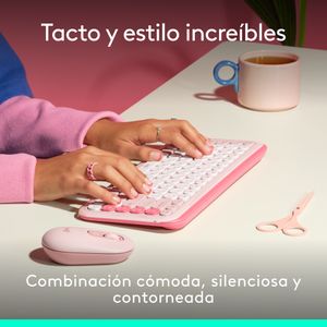 Combo Teclado Y Mouse Bluetooth Logitech Pop Icon Rosado