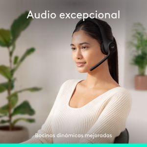 Diadema Bt Inalámbrica, Logitech Zone 300 2 Micrófonos, Negro