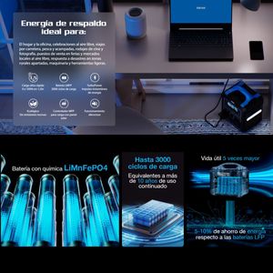 Planta Eléctrica Portátil Forza FPP-T700, Baterías LMFP 700W