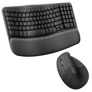 Combo Ergonómico Logitech Teclado Wave Keys  Mouse Lift Zurdo