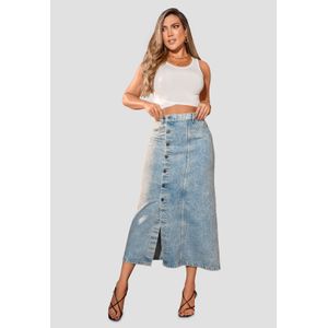 Falda Larga Mujer Azul Claro Mp 105528