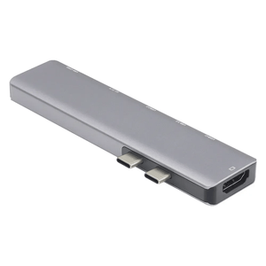 Hub Usb Tipo C Adaptador Fijo 7En1