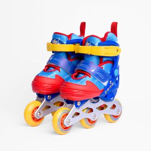 Patines en Linea Aluminio Azul Rojo Ajustables 27-30 - Sonic
