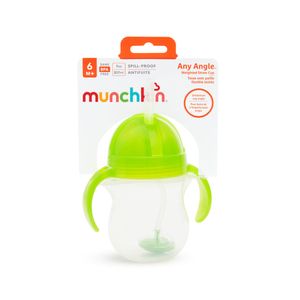 Vaso Antiderrame 7Oz Con Pesa y Pitillo Flexible VerdeP - Munchkin