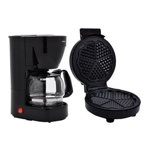 Combo: Waflera Eléctrica + Cafetera Eléctrica 6 Tazas
