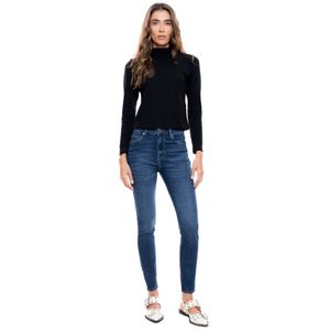 High Waist Skinny Fit Jeans Tono Oscuro