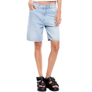 Bermuda En Denim Con Desgastes