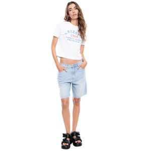 Bermuda En Denim Con Desgastes
