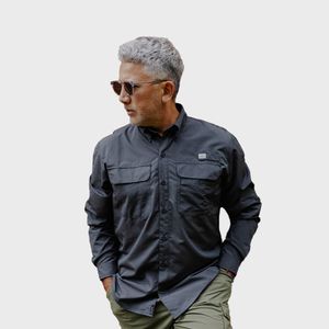 Camisa Extreme Manga Larga Gris Oscuro