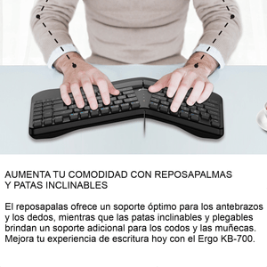 Teclado Ergonómico Con Reposamuñecas Genius Ergo KB-700