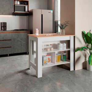 Isla Cala de Cocina 90x103 RTA Rovere Blanco ZF