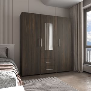 Closet Grayson Espejo 200X180X49 RTA Nogal Wengue