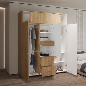 Closet Bigaf 204X160X50 RTA Fresno Eu Blanco