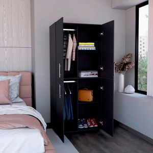Closet Hazel 4P 180X80X48 RTA Wengue ZF