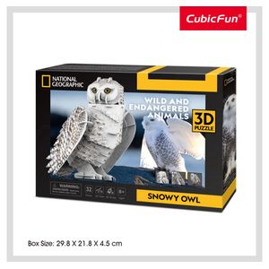 Rompecabezas 3D Buho Snowy - 62 Pz Nv Avanzado - Cubic Fun