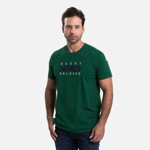 Camiseta Premium Manga Corta Color Verde Para Hombre