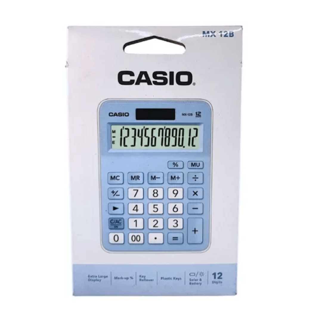 Calculadora Casio 12 Digitos MX-12B-LB Azul Claro Agaval