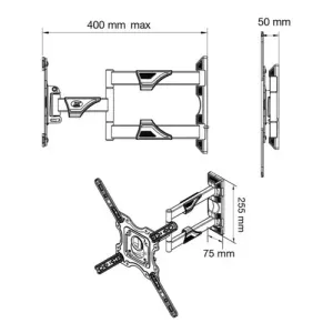 "Soporte de pared para TV/Monitor de 32"" a 55"" negro  "