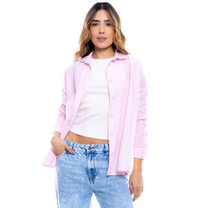 Camisa Manga Larga Oversized A Rayas