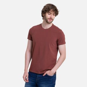 Camiseta Slim Manga Corta Color Brunette Para Hombre