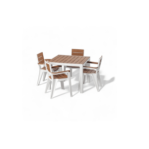 Juego de Comedor MQ Plástico Madeira 4 Puestos Caramelo