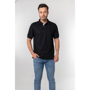 Camiseta tipo polo para hombre negra kapo