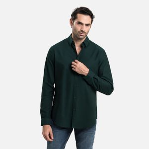 Camisa Manga Larga Color Verde Para Hombre