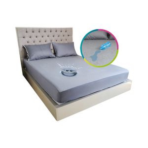 Protector de colchón impermeable Gris Cama semidoble (120x190x38cm)