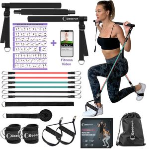 Kit de barra de pilates portátil con bandas de resistencia para hombres y mujeres, juego de 3 bandas de resistencia para ejercicio