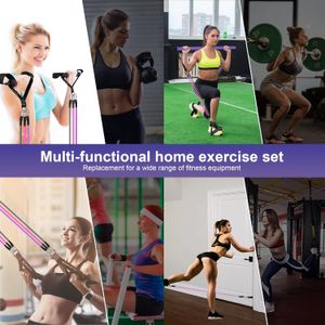Kit de barra de pilates portátil con bandas de resistencia para hombres y mujeres, juego de 3 bandas de resistencia para ejercicio