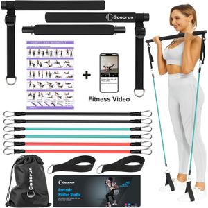 Kit de barra de pilates portátil con bandas de resistencia para hombres y mujeres, juego de 3 bandas de resistencia para ejercicio