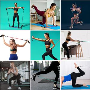 Kit de barra de pilates portátil con bandas de resistencia para hombres y mujeres, juego de 3 bandas de resistencia para ejercicio