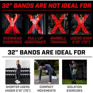 Serious Steel Fitness Bandas de entrenamiento de resistencia de 32 pulgadas (bandas de entrenamiento portátiles con sistema de bandas de ejercicio