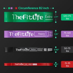 TheFitLife Bandas de asistencia para dominadas, bandas de resistencia para entrenamiento, bandas largas de entrenamiento para ejercicio