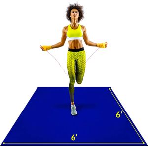 ActiveGear Alfombrilla de ejercicio grande de 6 x 6 pies y 0.276 in de grosor, alfombrilla de entrenamiento cuadrada prémium para suelos de gimnasio
