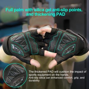 Guantes de entrenamiento para hombre, guantes acolchados para levantamiento de pesas con soporte para muñeca, protección completa de la palma y