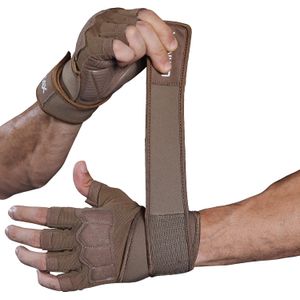 Guantes de entrenamiento para hombre, guantes acolchados para levantamiento de pesas con soporte para muñeca, protección completa de la palma y