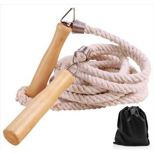Cuerda de saltar, cuerda de saltar de 16-22.9-32 pies de largo con mango de madera para niños y adultos, el mejor grupo de equipo doble holandesa