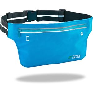 Fitter's Niche Riñonera UltraSlim – Bolsa resistente al agua, cinturón elástico reflectante – Se adapta a cinturas de 24 a 43 pulgadas