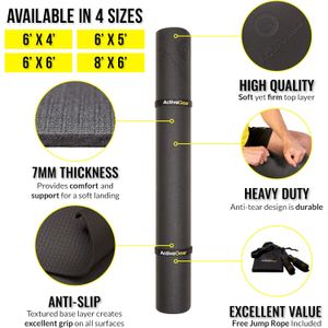 ActiveGear Alfombrilla de ejercicio grande para entrenamiento en casa | Suelo de gimnasio de entrenamiento para gimnasio en casa | Alfombrilla de