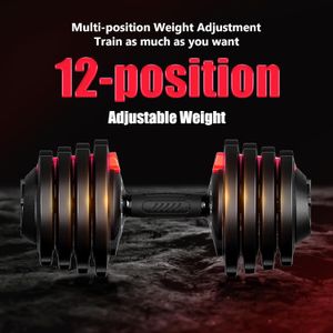 Adjustable Dumbbell Set, 40LB to 3LB Weight Set, 12 Free Weights Adjustable Dumbbell Set for Home Gym with Tray 1-Sec Fast Adjustable for Men Women