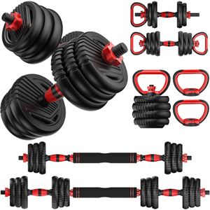 Mancuernas ajustables, juego de pesas libres de 10/25/35/55/70/90 libras con conector, juego de mancuernas 4 en 1 que se utiliza como barra