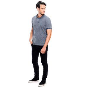 Polo Unicolor Con Teñido Old Wash