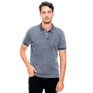 Polo Unicolor Con Teñido Old Wash