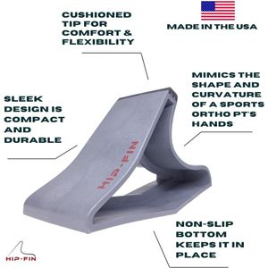 Hip-Fin Herramienta de liberación de flexor de cadera, alivio del dolor muscular psoas e ilíaco, cadera, espalda, piernas, tamaño grande